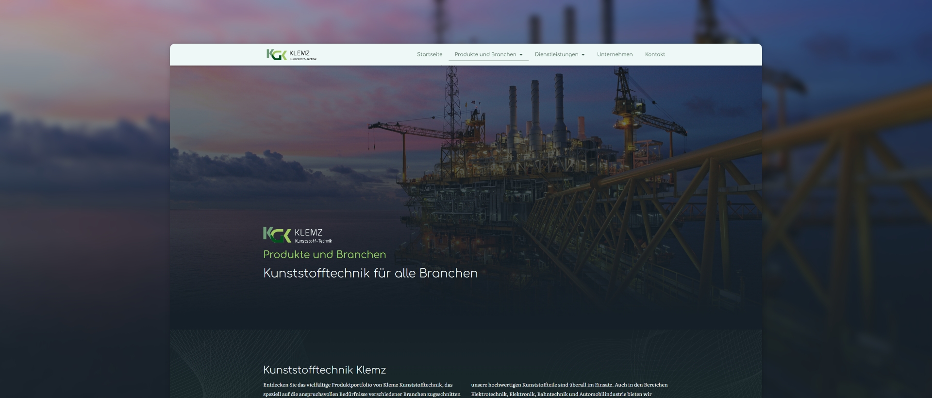 Kunststofftechnik Klemz - Produkte und Branchen